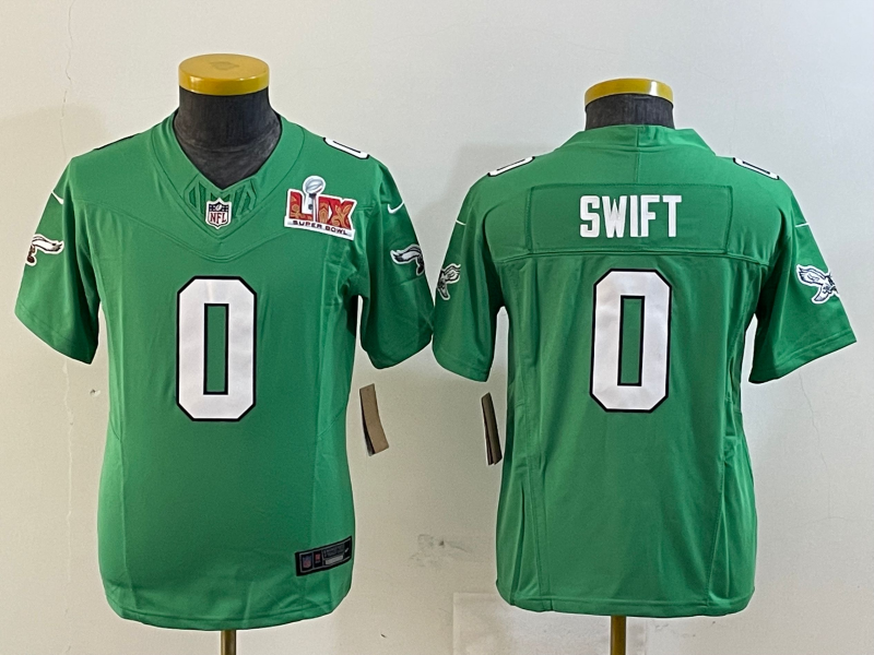 Youth 2025 Philadelphia Eagles #0 Swift green Nike NFL jersey style 2